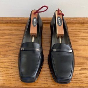 Bally Black Leather Loafer Size 8